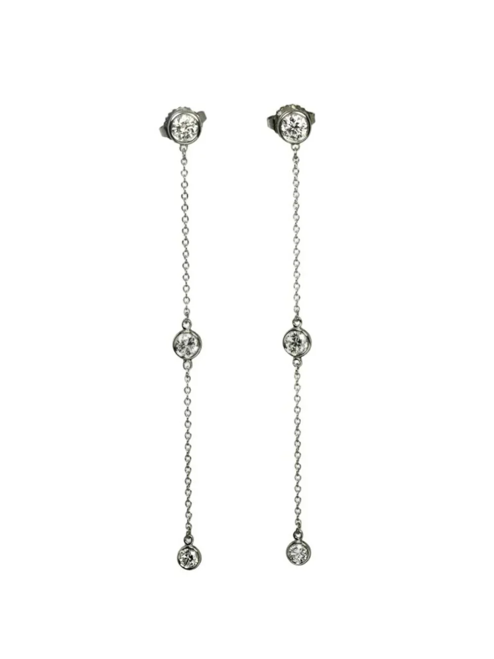 Tiffany & Co by the Yard Drop Diamond Earrings Platinum